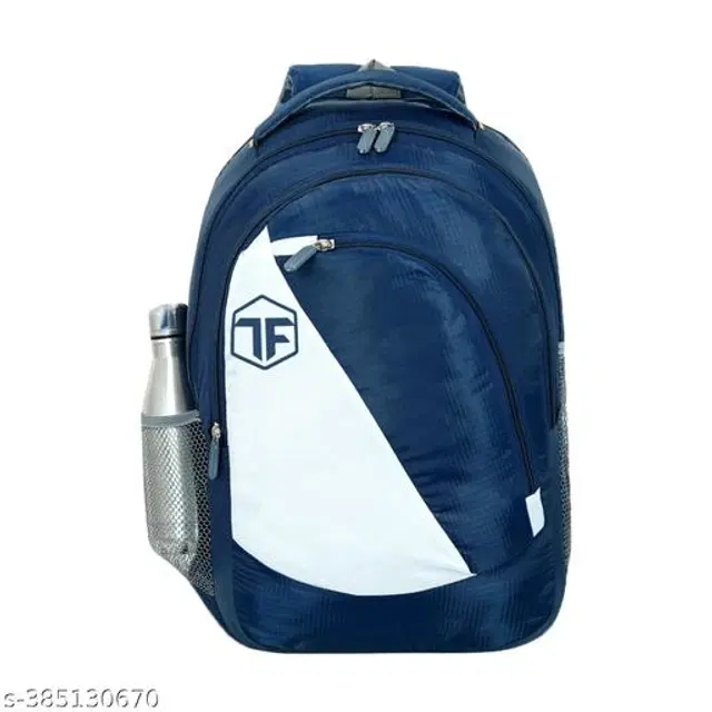 Taha Polyester Backpack for Kids, Navy Blue & White, 30 L