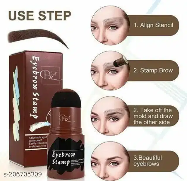 Eyebrow Stamp with Stencils, Brown, Set of 2