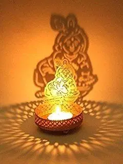 Heaven Decor Laddu Gopal Shadow Tealight Candle Holder, A045