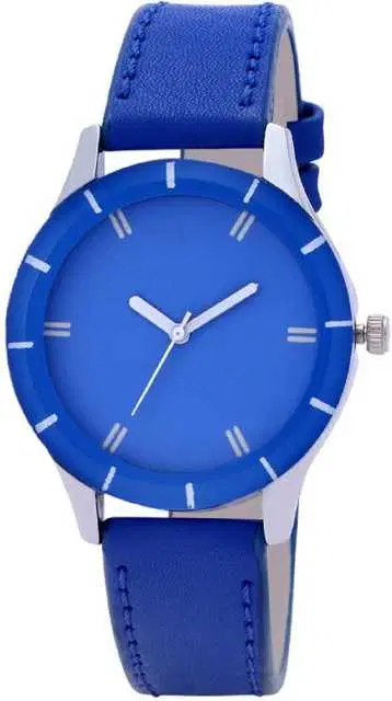 Casual Leather Analog Watch For Women (Blue) (MP-68)
