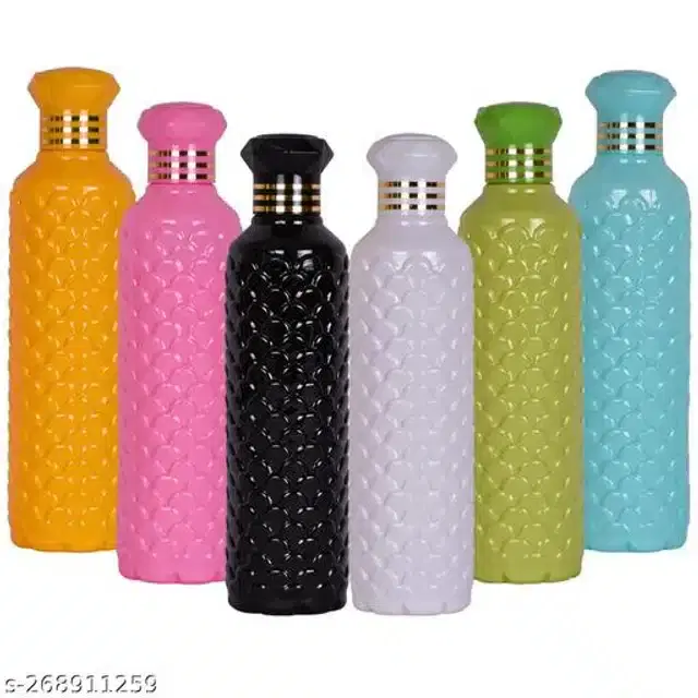 Water Bottle Set, Multicolor, 1000 ml, Pack of 6