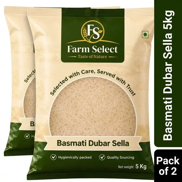 Farm Select Basmati Dubar Sella 2X5 Kg. 5.3mm - Pack of 2