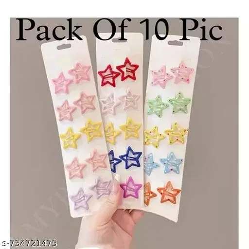 Hair Clips for Women, Pack of 10 (Multicolor)