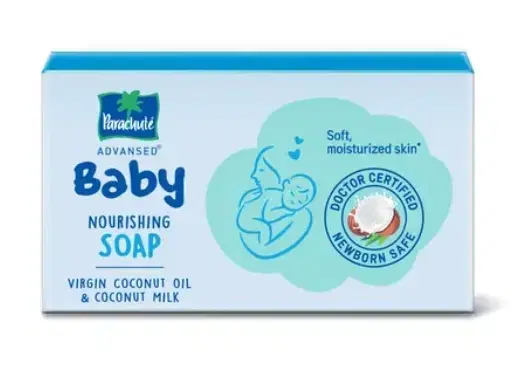 Parachute Advansed Baby Soap for Newborn Babies Enriched with Virgin Coconut Oil & Coconut Milk , 75 g