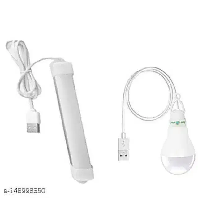 USB LED 6 W Bulb with Mini USB LED Light, White, Set of 2