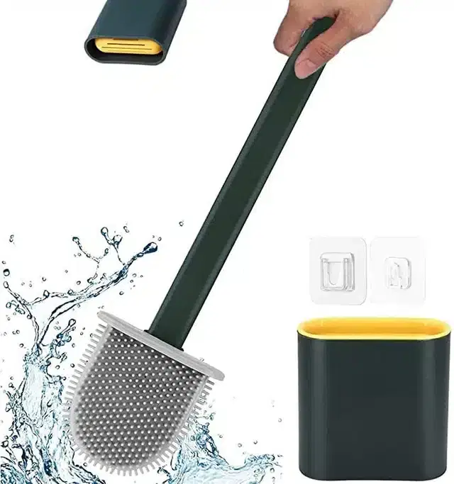 Toilet Brush with Holder Stand, Multicolor