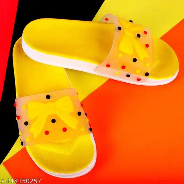 Sliders for Women (Yellow, 4)