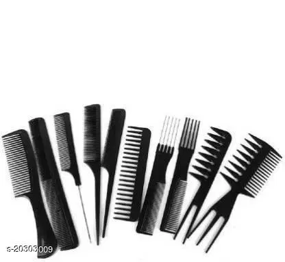 Professional 10 Pcs Hair Comb Set, Multicolor, Set of 1