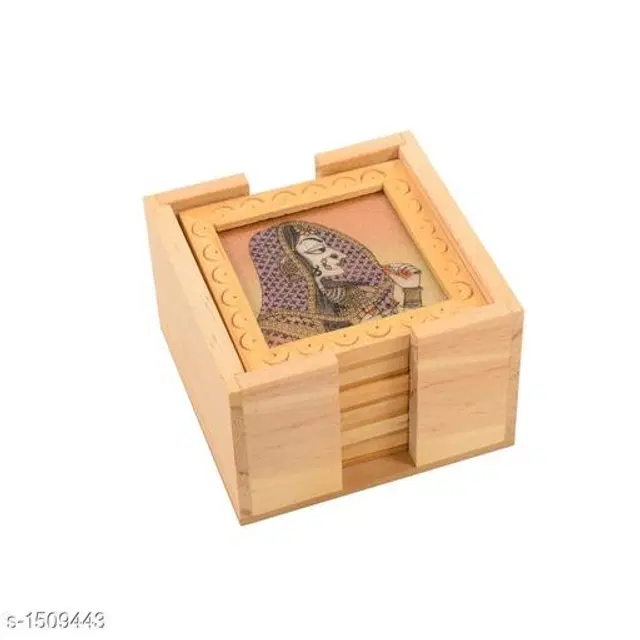 Wooden Tea Coaster, Multicolor