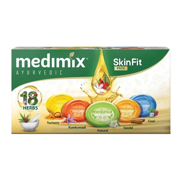 Medimix Ayurvedic Skinfit Bathing Soap 5X125 g (Pack of 5)