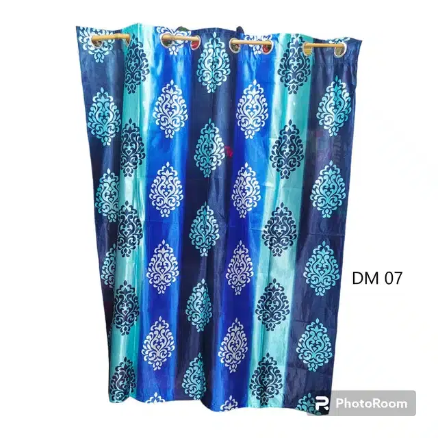 Printed Door, 7 feet & Two Window, 5 feet Curtains, Multicolor, Set of 2