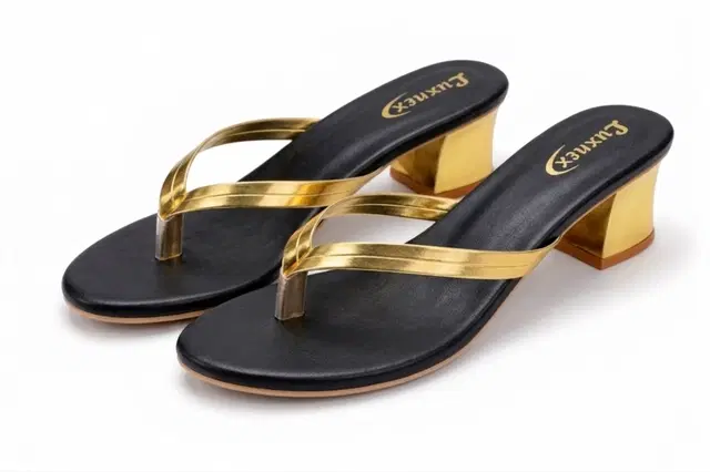 Solid Block Sandals for Women (Black, 3)
