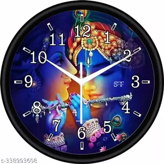 Designer Printed Plastic Wall Clock, Multicolor