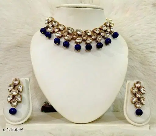 Women'S Alloy Gold Plated Jewellery Set for Women & Girls, Blue