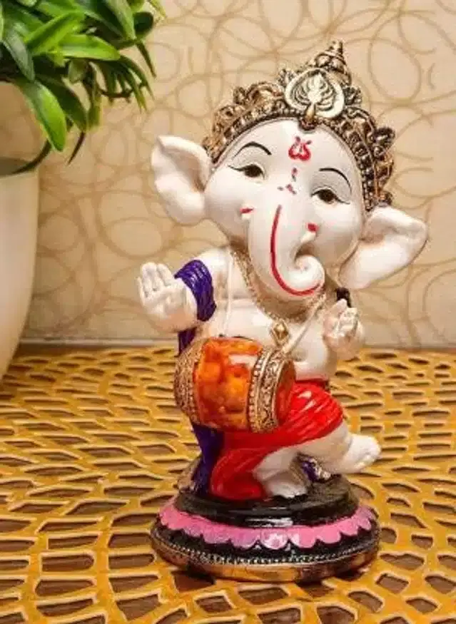 Resin Ganesh Idol for Home & Office Decor, Multicolor
