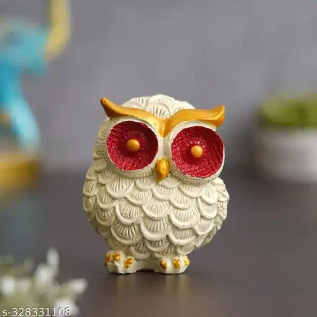 Resin Standing Owl Showpiece, Multicolor