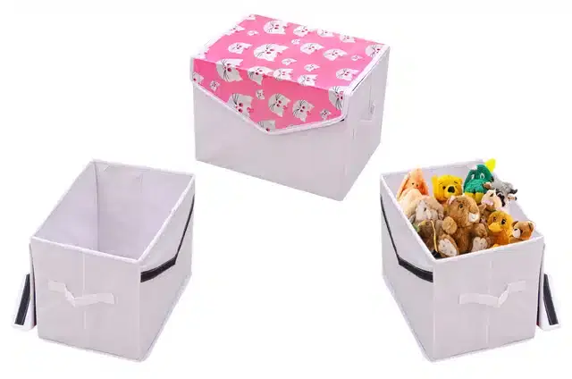 PVC Printed Toys Storage Box, Multicolor