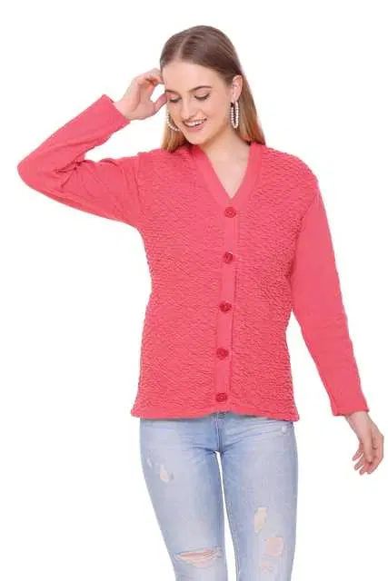 Ragmen Fashion Elegant Women Woollen Cardigan & Sweaters (Gajri, XXL) (R20)