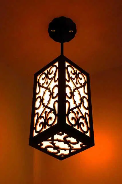 Willson Wooden Hanging Ceiling Light Lamp For Home & Office Decoration, Brown, 25.5 x 12 x 12 CM, NF-015