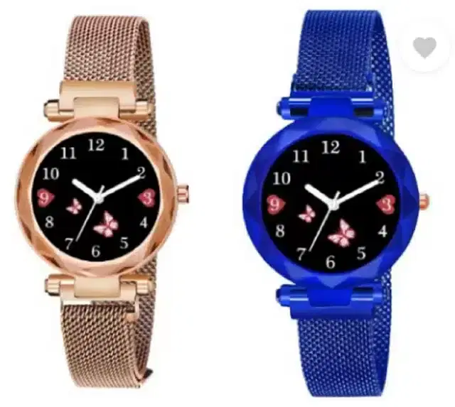 Analog Watch for Women, Pack of 2 (Multicolor)
