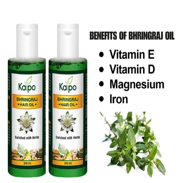 Kaipo Bhringraj Herbal Hair Oil, 200 ml, Pack of 2