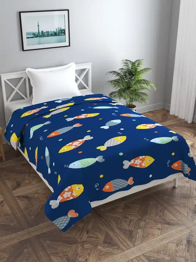 Printed Single Duvet Cover with Zipper, Multicolor, 60x90 Inches