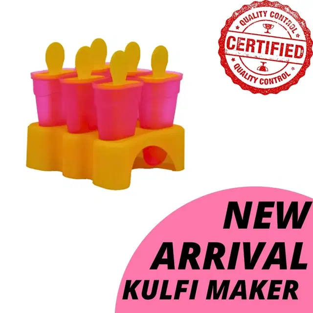 6 Pcs Plastic Ice Makers, Pink, Set of 1