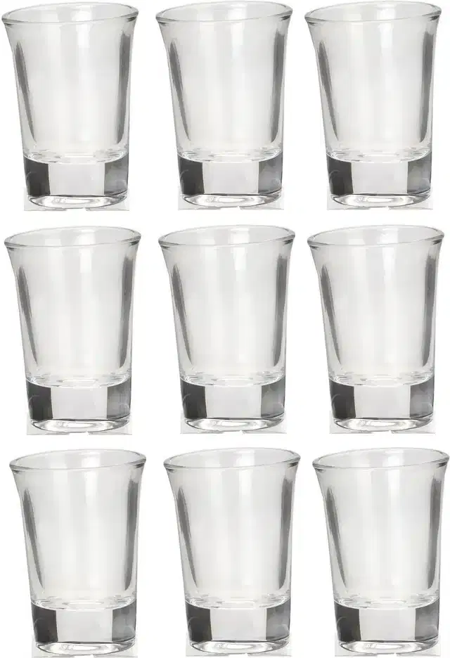 Liquor cum Cocktail Glasses, Transparent, 30 ml, Pack of 9