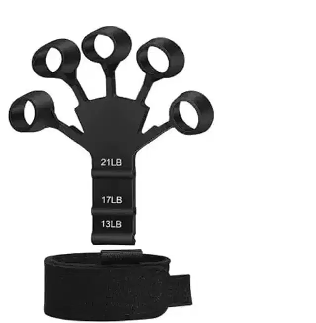 Silicone Finger Grip Strengthener, Black