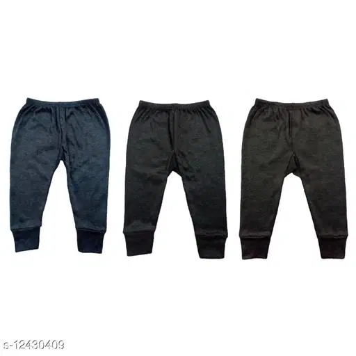 Woolen Thermal Bottomwear for Kids, Pack of 3 (Multicolor, 0-3 Months)