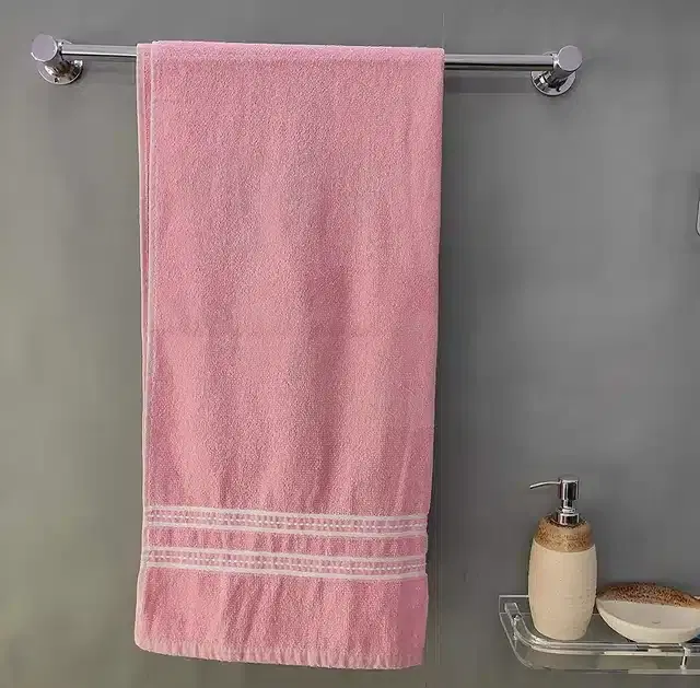Soft Fabric Bath Towel, Pink, 27"x54"