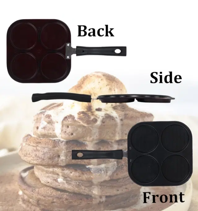 Aluminium 4 Section Appam Maker, Black