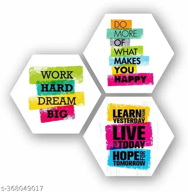 Wooden UV Coated Digital Painitings, Multicolor, 17x17 inches, Pack of 3