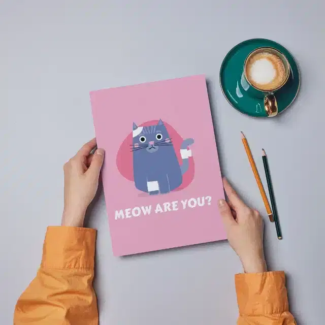 Get Well Soon Printed Card with Envelope, Multicolor, Set of 1