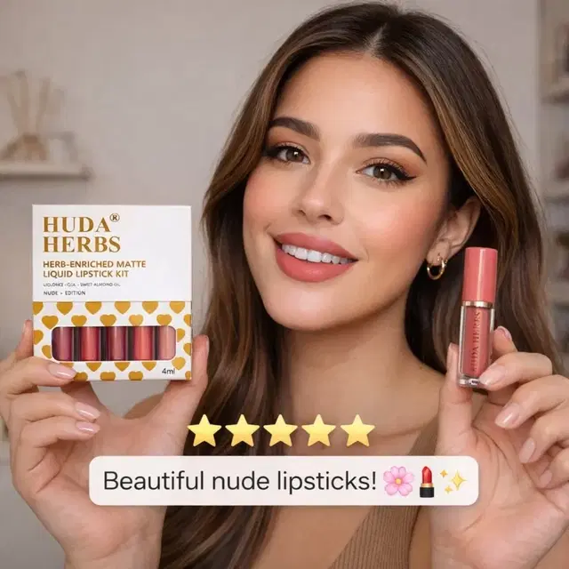 Huda Girl, Matte Liquid Lipsticks, (Pack of 5)