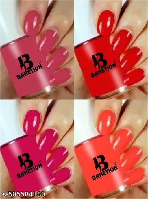Banetion Matte Nail Polish, Multicolor, Pack of 4