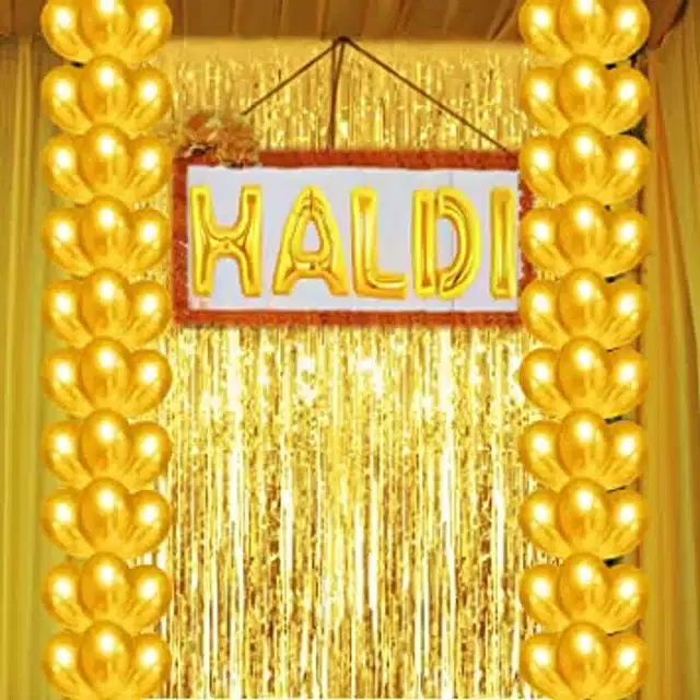 Haldi Ceremony Decoration Set, Multicolor, Pack of 53