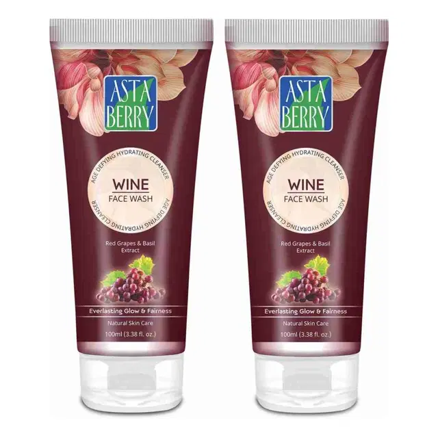 Astaberry Wine Face Wash, 100 ml, Pack of 2