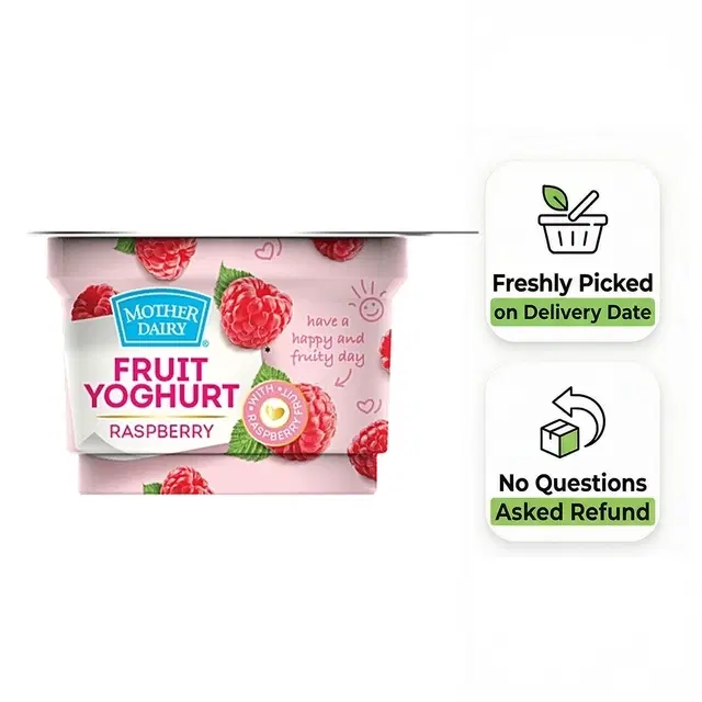 Mother Dairy Fruit Yoghurt - Raspberry, 100 g Cup