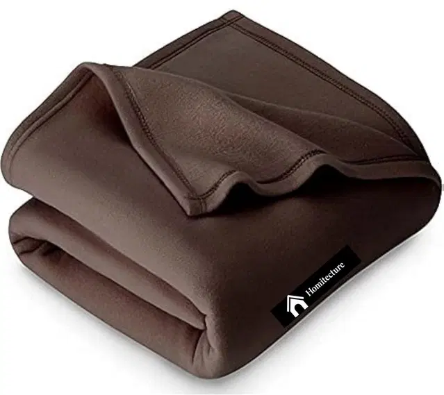 Wool Solid Blanket, Brown (225x150 cm)