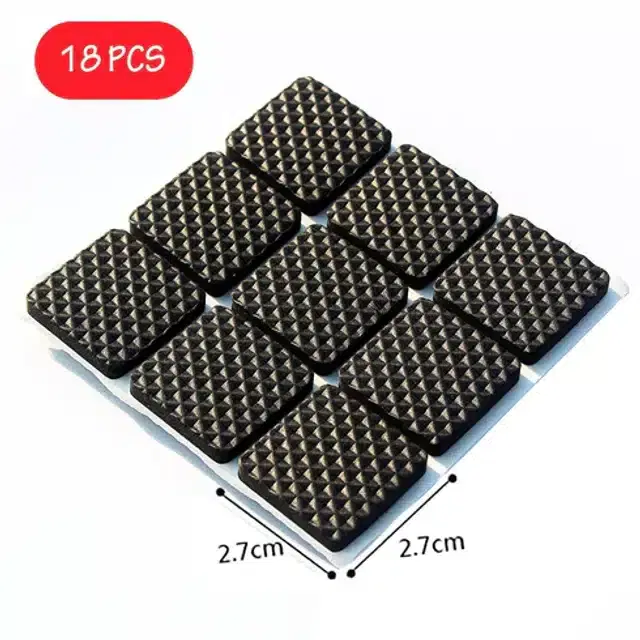 Square Furniture Leg Pads, Pack of 18, Black