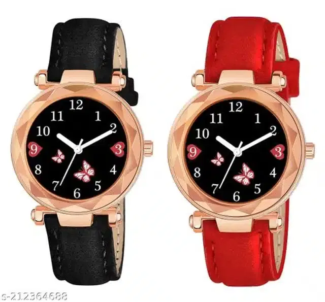 Analog Watch for Women, Pack of 2 (Multicolor)