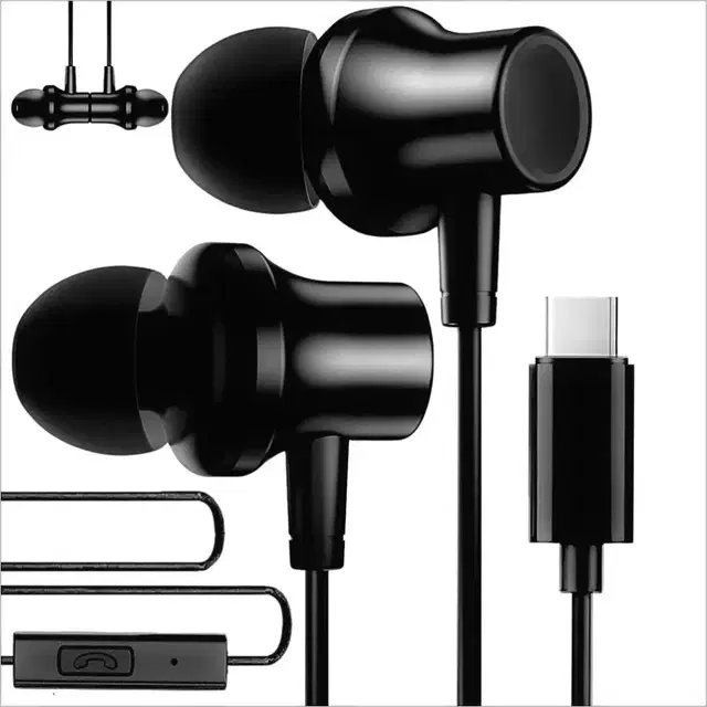 Tecsox Type C Wired Earphones [Black]