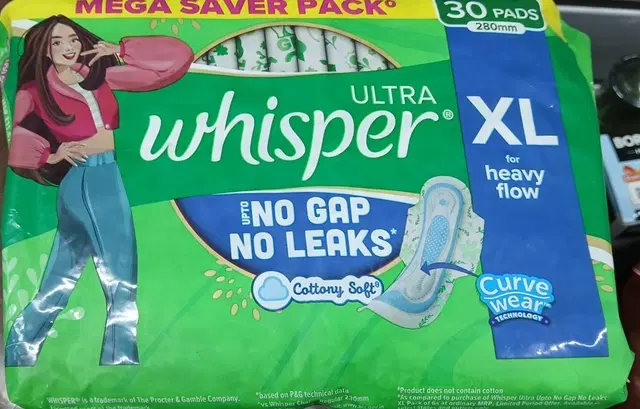 Whisper Napkin Ultra Clean Wings Xl 30s