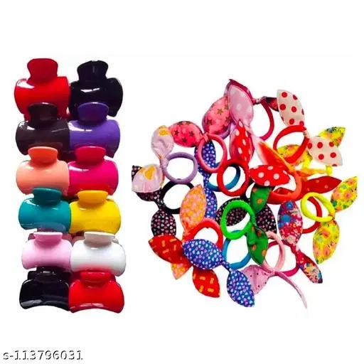 Hair Clips for Women (Red, Pack of 24)