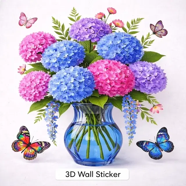 Fancy 3D Floral Wall Sticker (35X60cm)