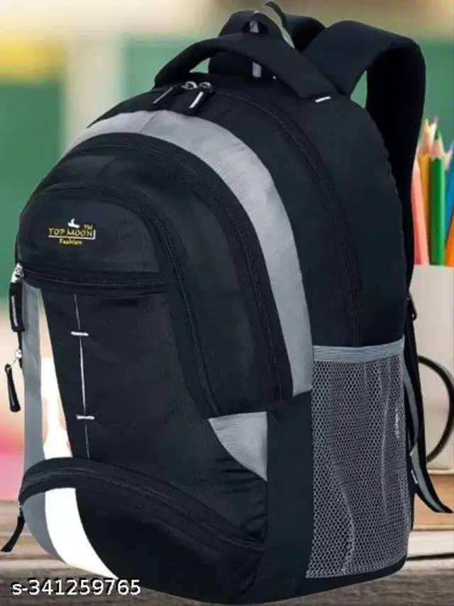 Nylon Backpack for Kids, Black, 35 L