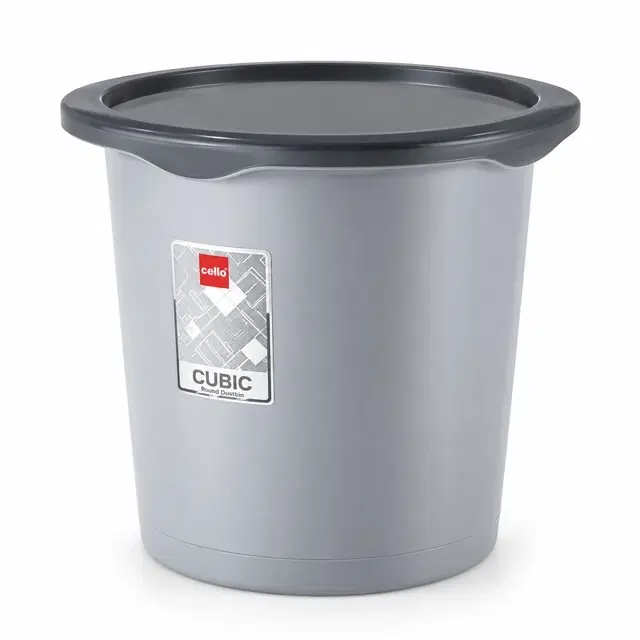 Cello Cubic Dustbin Round, Grey
