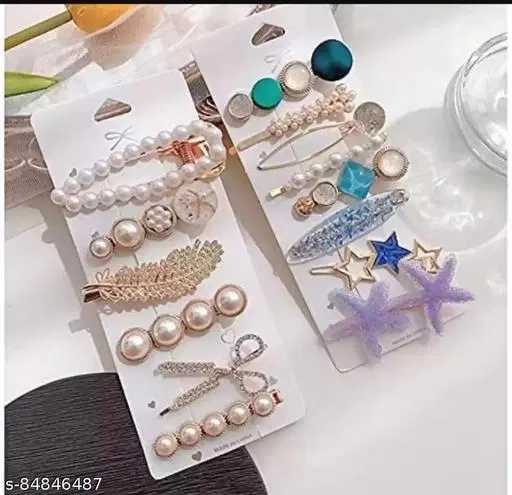 Metal Hair Clips for Women, Pack of 14 (Multicolor)