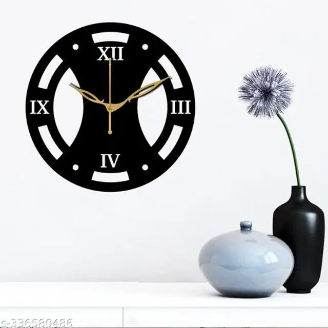 Wooden Wall Clock, Black
